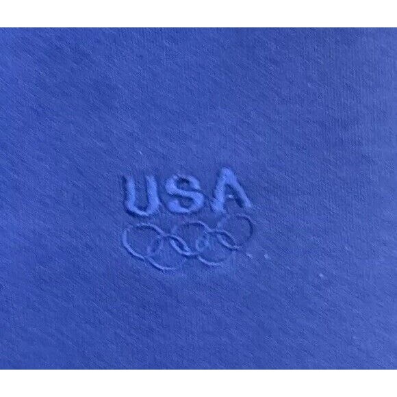 Vtg 90s USA Olympics Mens Medium Cuffed Sweatpants Joggers Blue Made In USA - Picture 2 of 4